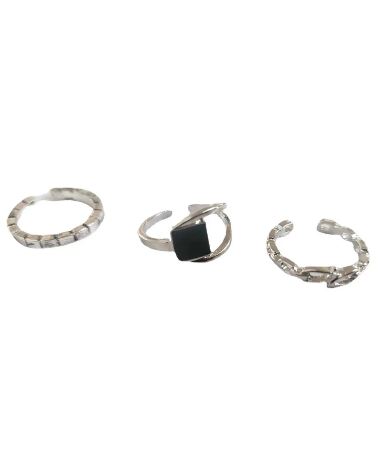Style Alloy Hollow Out Agate Rings Three-piece Set