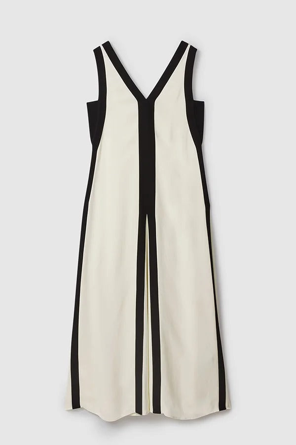 Piano Keys Reversible Style Colorblock A-line Maxi Dress
