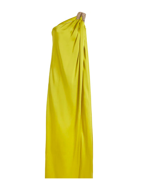 Loose Sleeveless Color One-shoulder Maxi Dresses