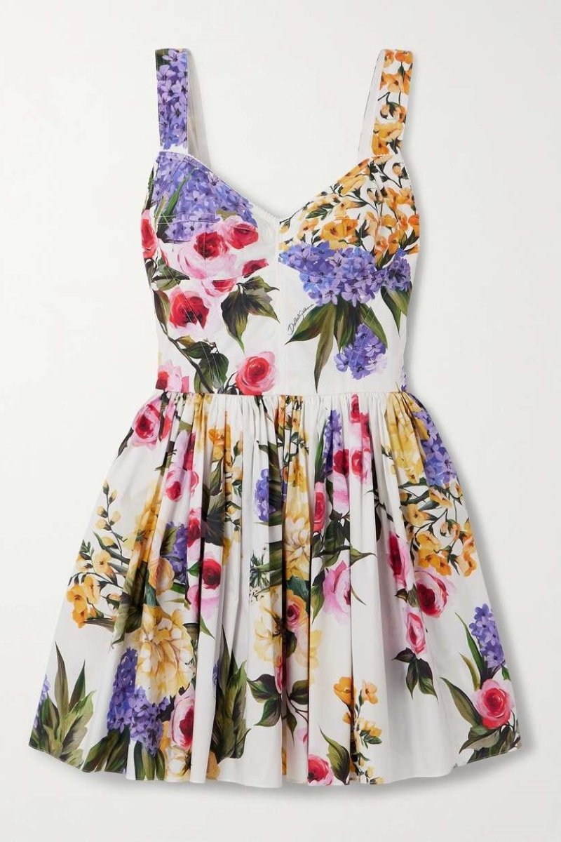 Gemma Printed V-neck Mini Dress