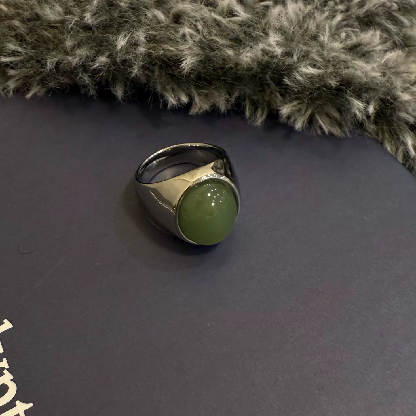 Aleiyah Sleek Oval Stone Ring