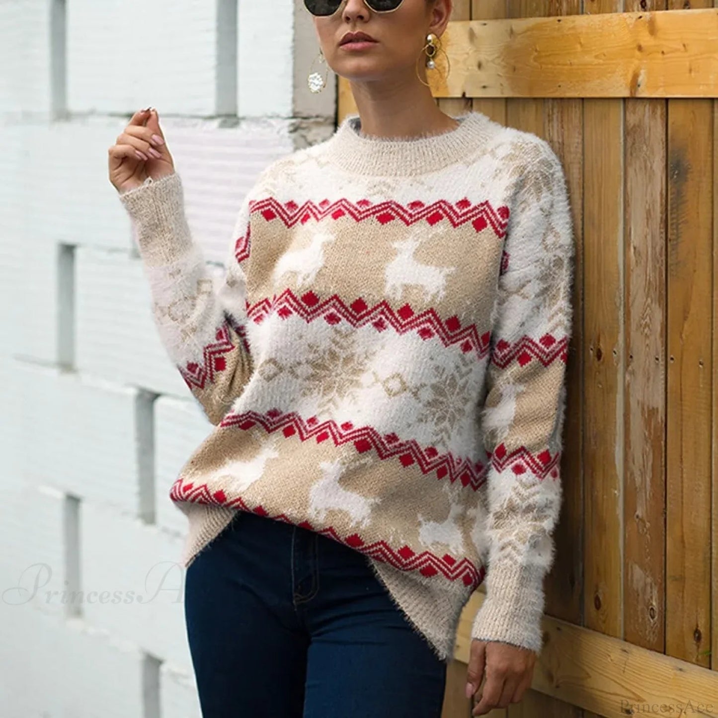 Loose Knitwear Warm Thicken Couples Matching Christmas Christmas Sweater