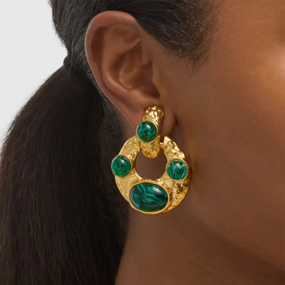 Adalyn Malachite Stud Earrings