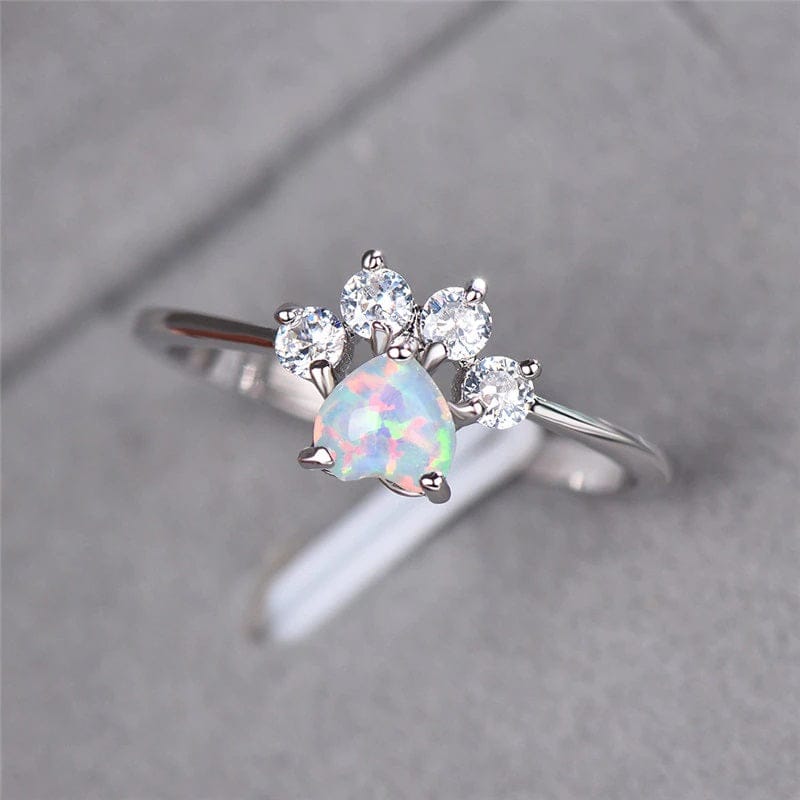 Fire Opal Paw Ring
