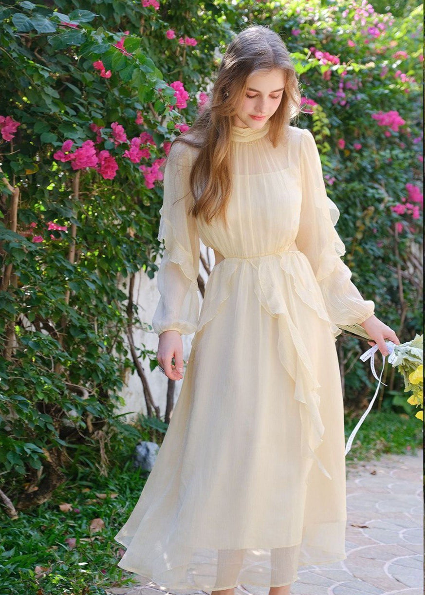 Butterlight - Sheer Ruffle Maxi Dress