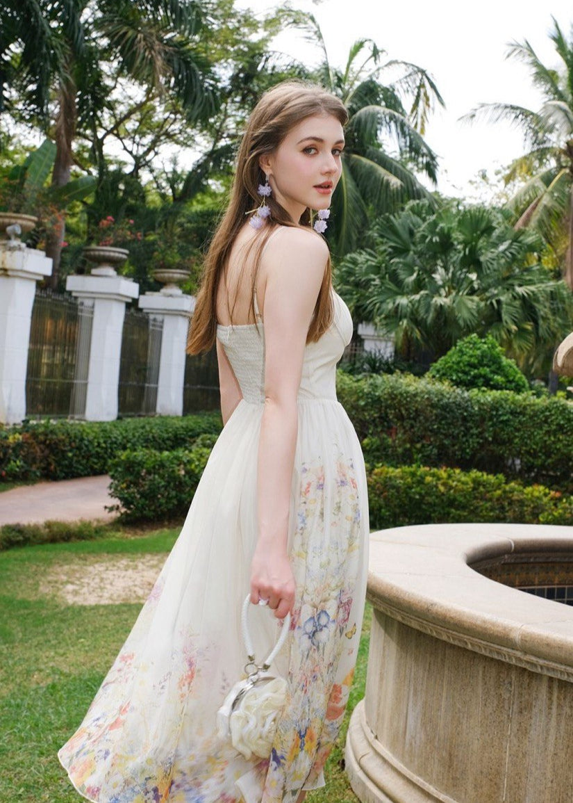 Evelyn - Chiffon Midi Dress With Spaghetti Straps