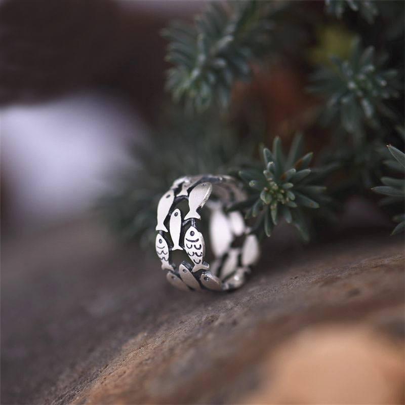Sterling Silver Fish Ring