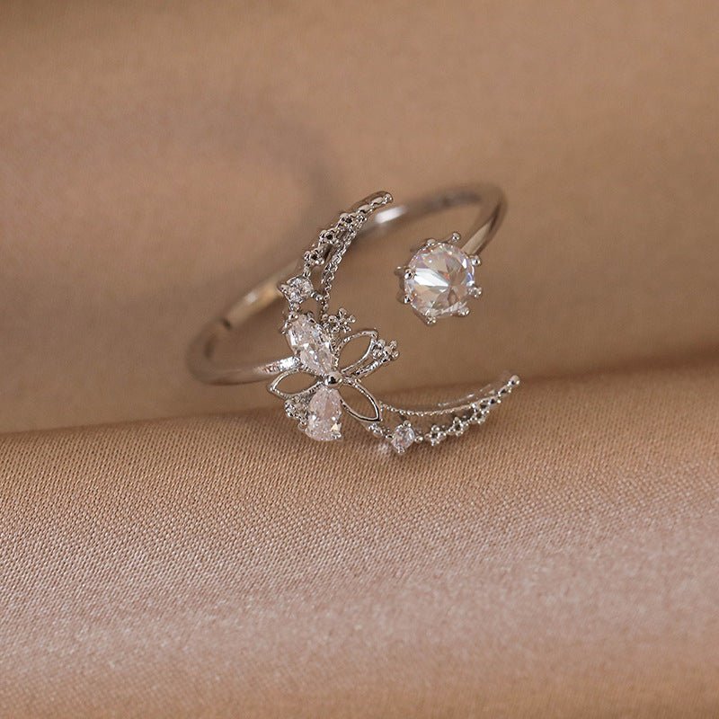 Silver Moonflower Ring