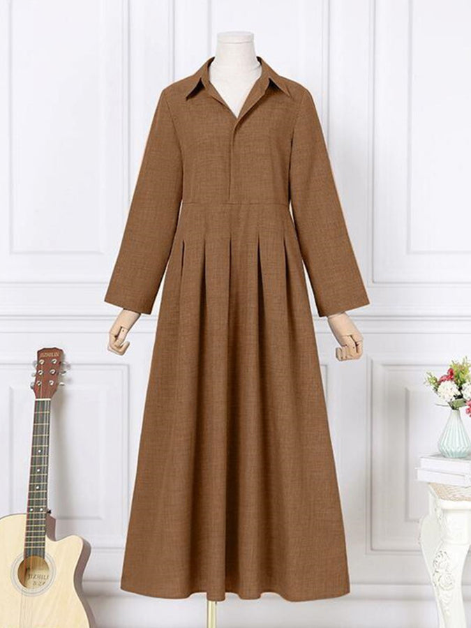 Long Sleeves Shirt Maxi Dress