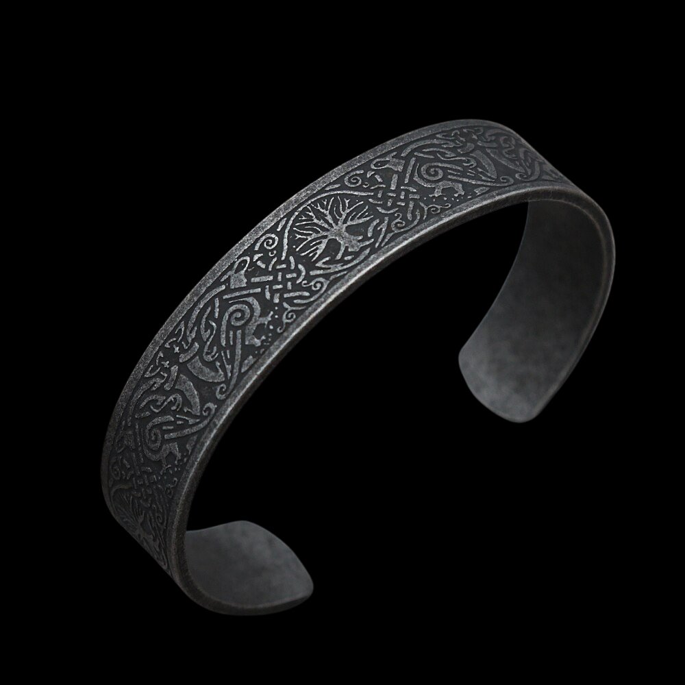 Tree of Life Viking Pattern Cuff Bracelet