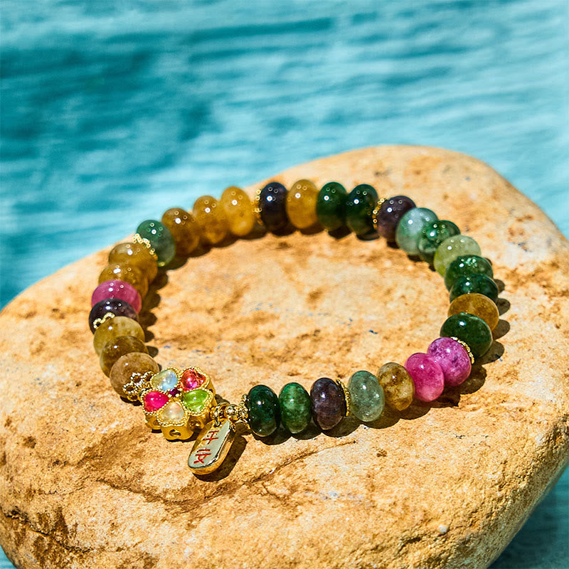 Tourmaline Jade Safe & Well Love Bracelet 14-16cm