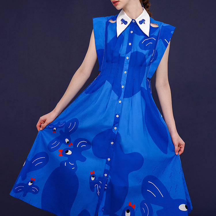 Whimsical Blue Bird Dress