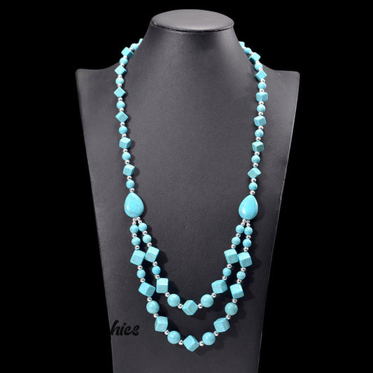 Handmade Turquoise Beaded Necklace