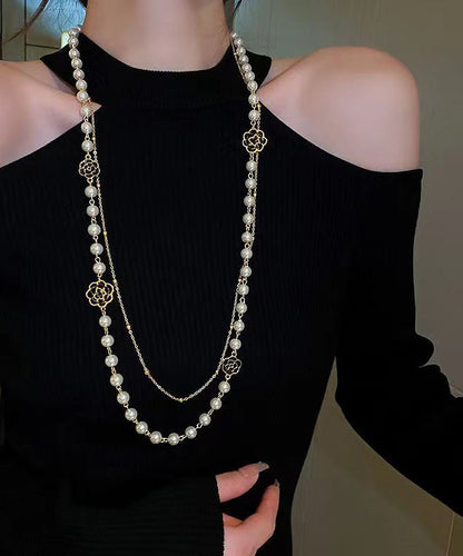 Patchwork Long Pearl Necklace