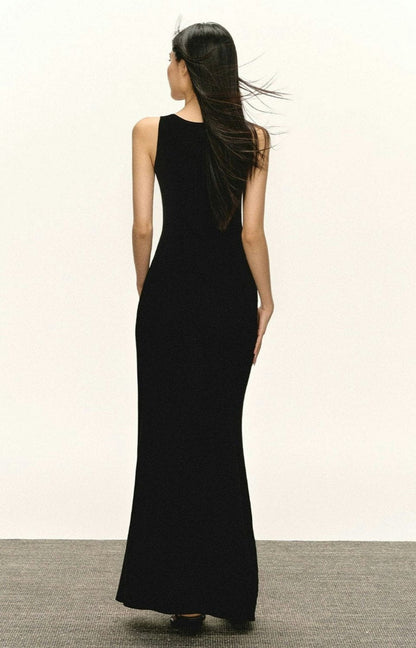 V-neck Button Detail Maxi Dress