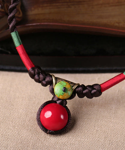 Red Gem Stone Pendant Necklace