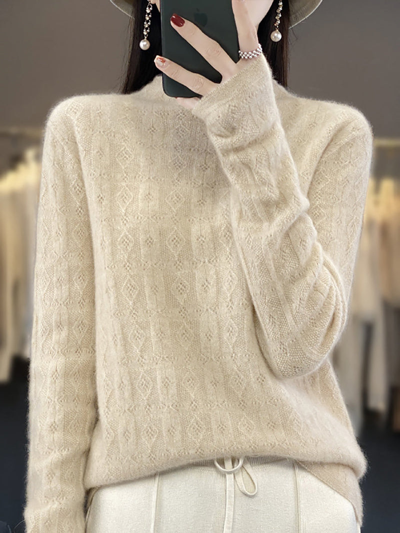 Autumn Turtleneck 100%wool Knit Sweater Qu028