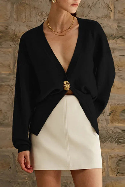 V-neck Button Knitted Cardigan