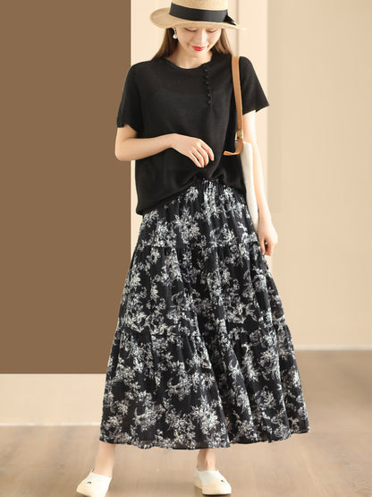 Summer Cotton Loose Skirt Bn1017