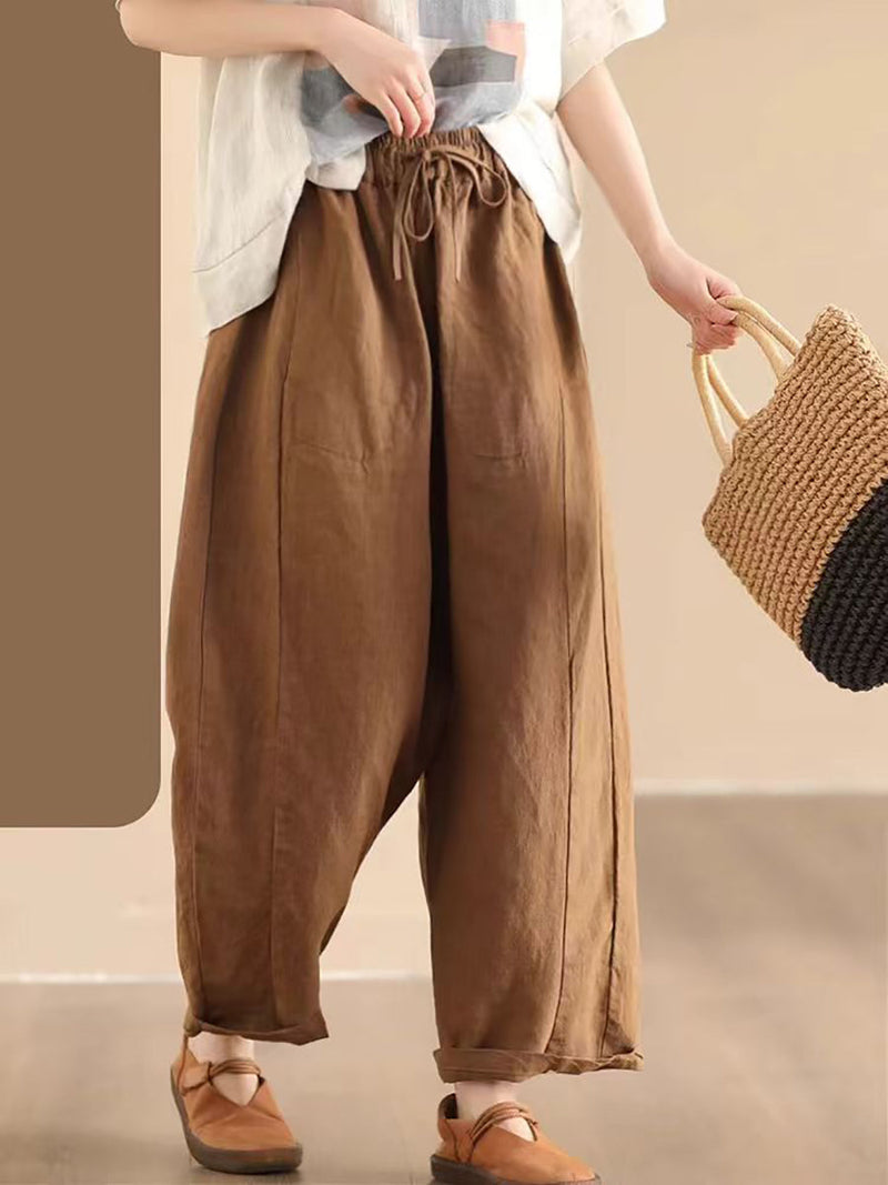 Summer Linen Loose Harem Pants Bn1006