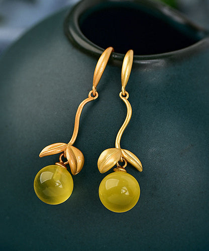 Gold Stelring Silver Overgild Beeswax Drop Earrings