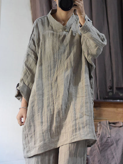 Linen Loose Long Blouse Kl1033