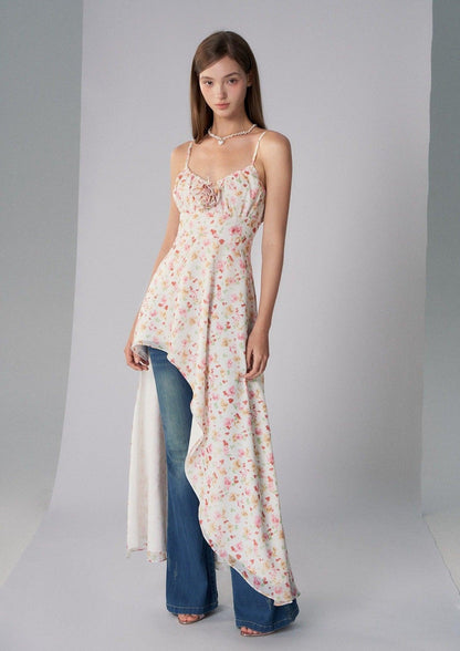 Diagonal Split Hem Maxi Dress