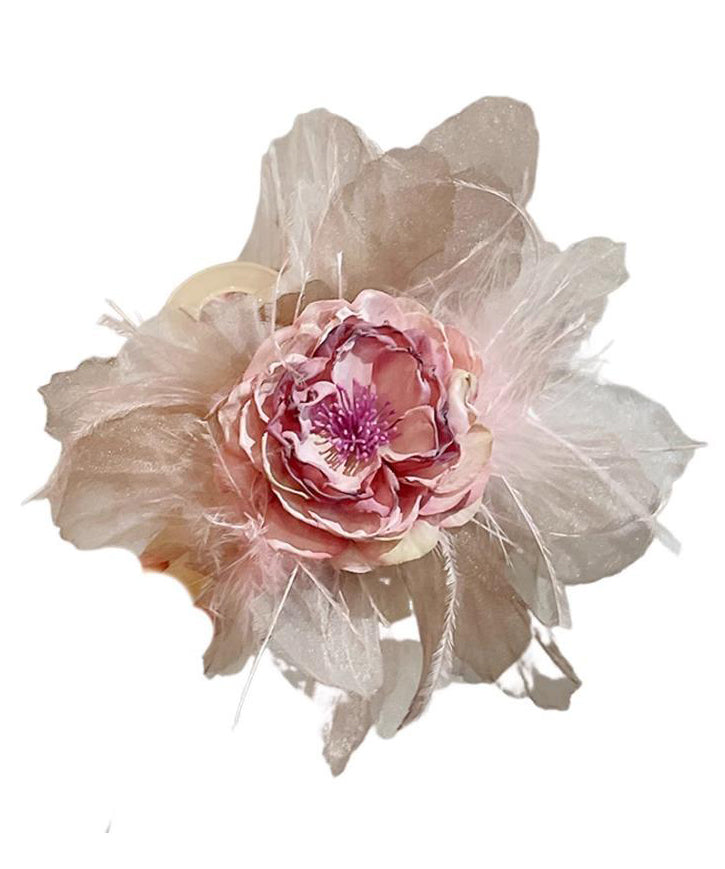 Style Pink Acrylic Fabric Hairpin