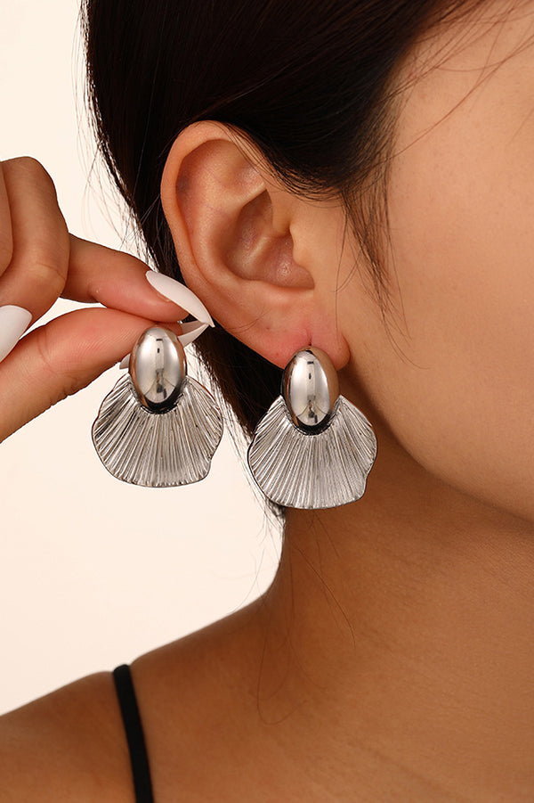 Stainless Steel Gold-plated Ginkgo Leaf Earrings