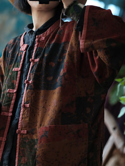 Spring Spliced Button Up Shirt Coat Kl1042