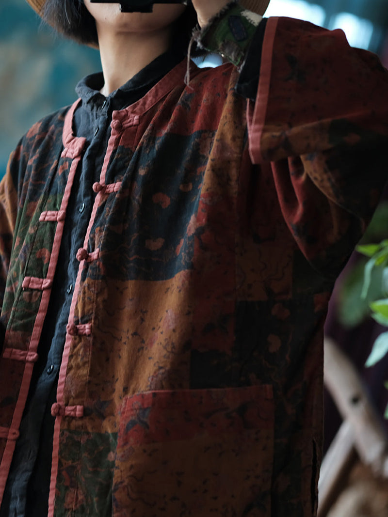Spring Spliced Button Up Shirt Coat Kl1042