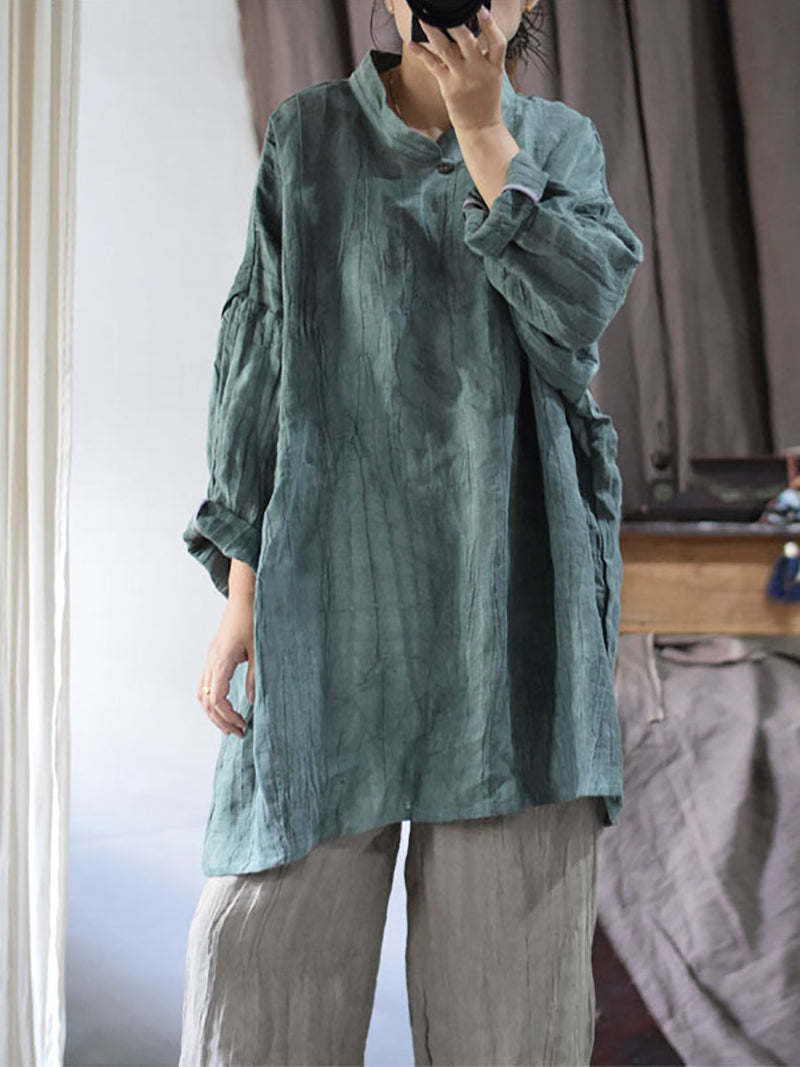 Linen Loose Long Blouse Kl1033