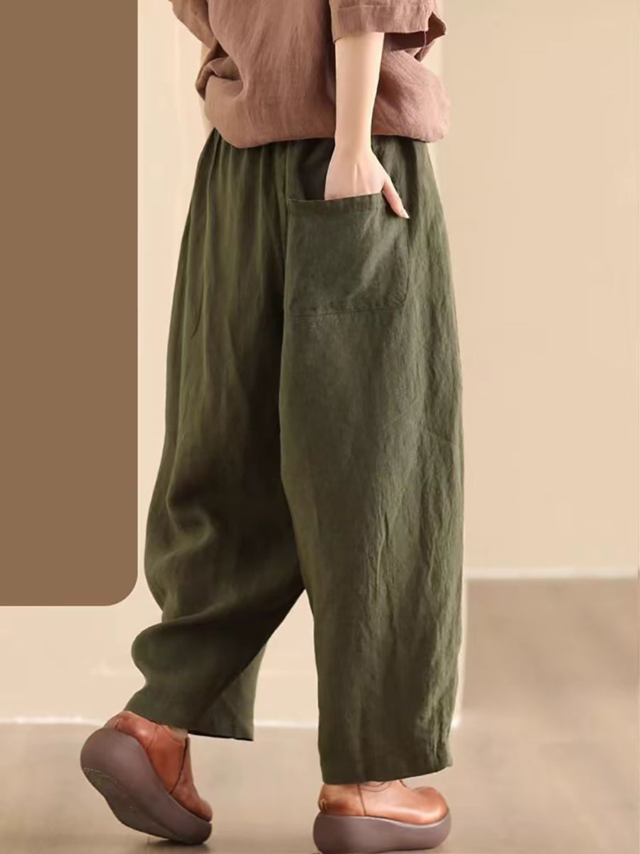 Summer Linen Loose Harem Pants Bn1006