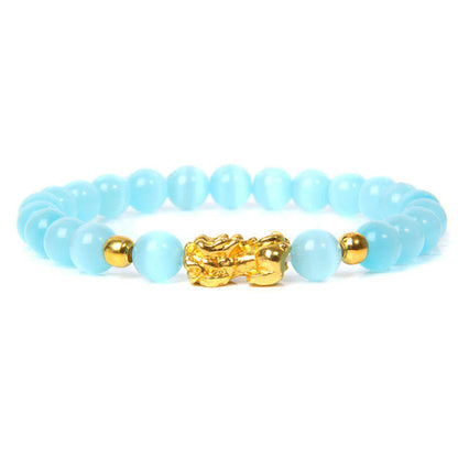 Buddha Stones Fengshui Lucky Pixiu Obsidian Wealth Bracelet