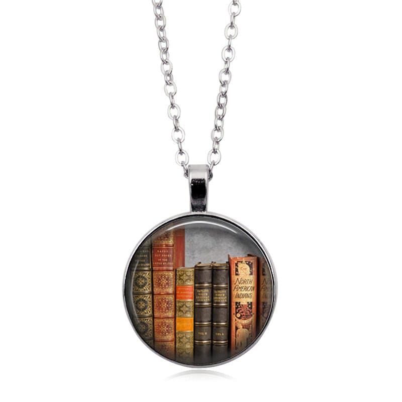 Glass Dome Enchanted Book Necklace
