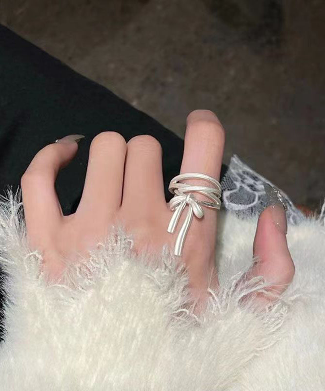 Diy Silk Sterling Silver Bow Silk Ribbon Rings