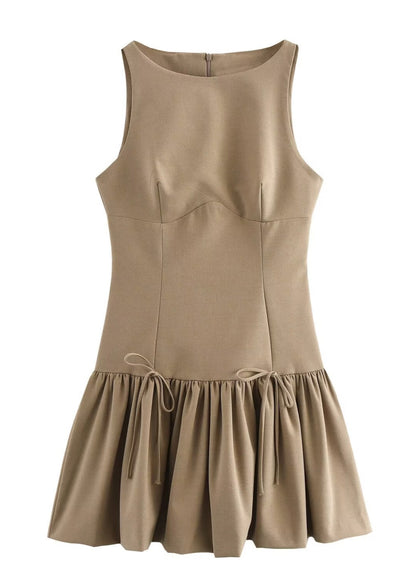 Camille - Sleeveless Drop-waist Mini Dress