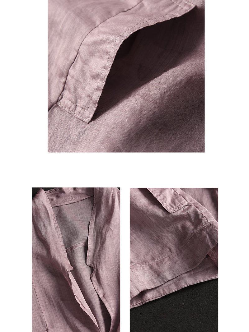 Summer Ramie Thin Cardigan Shirt Coat Sc1056