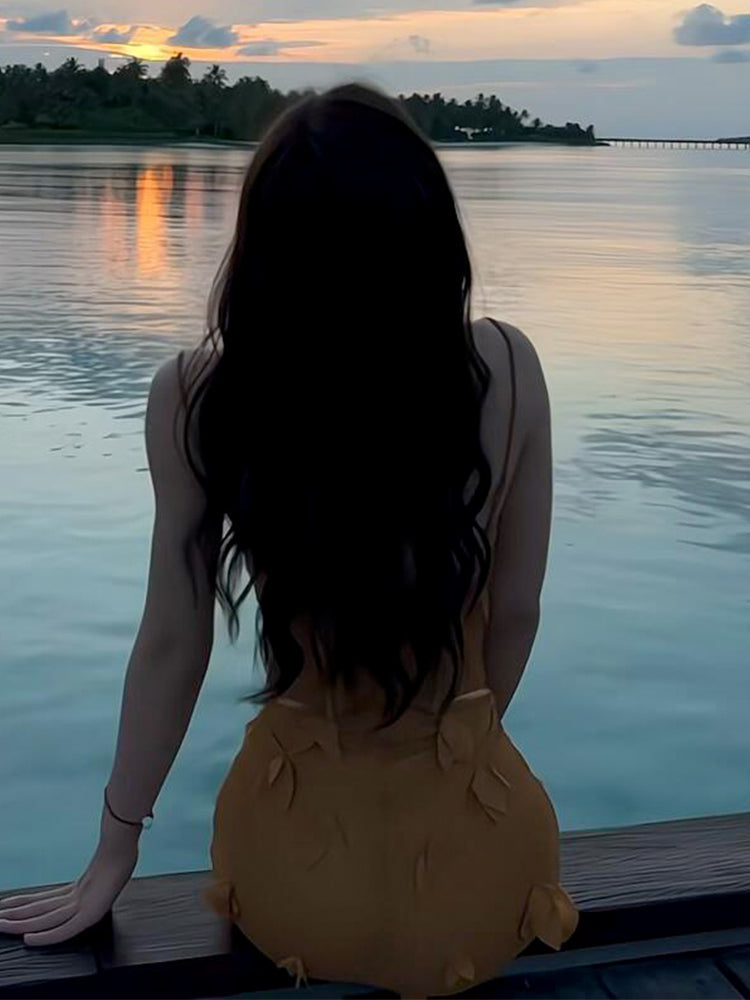 Yellow Tie-back Maxi Dress