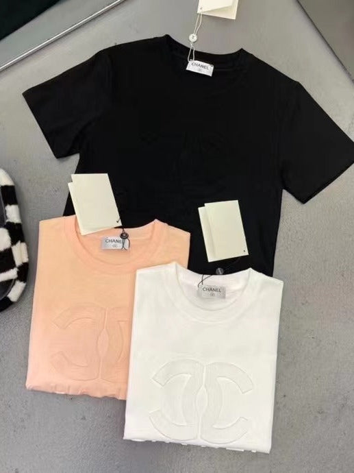 Print C H Cotton Lycra T-shirt