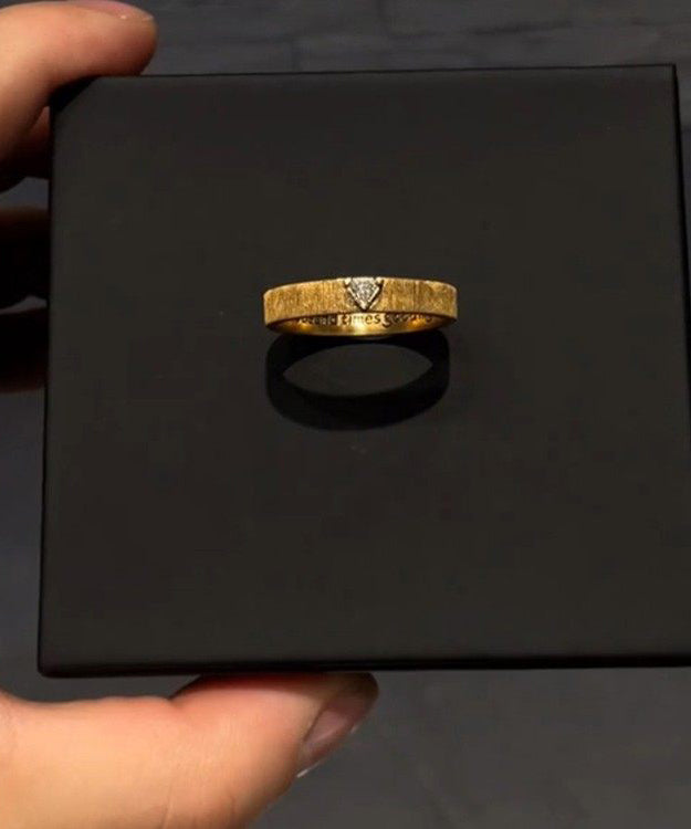 New Gold Sterling Silver Overgild Zircon Graphic Rings