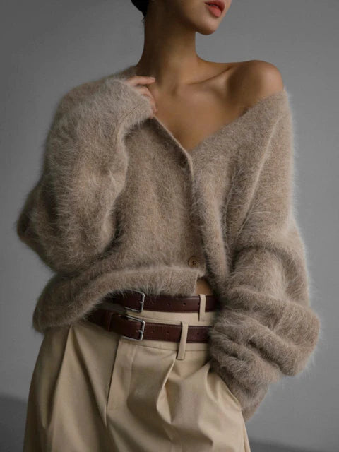 Knitted Cardigan V Nekc Loose Long Sleeve Sweater Female Autumn Winter New Cardigans