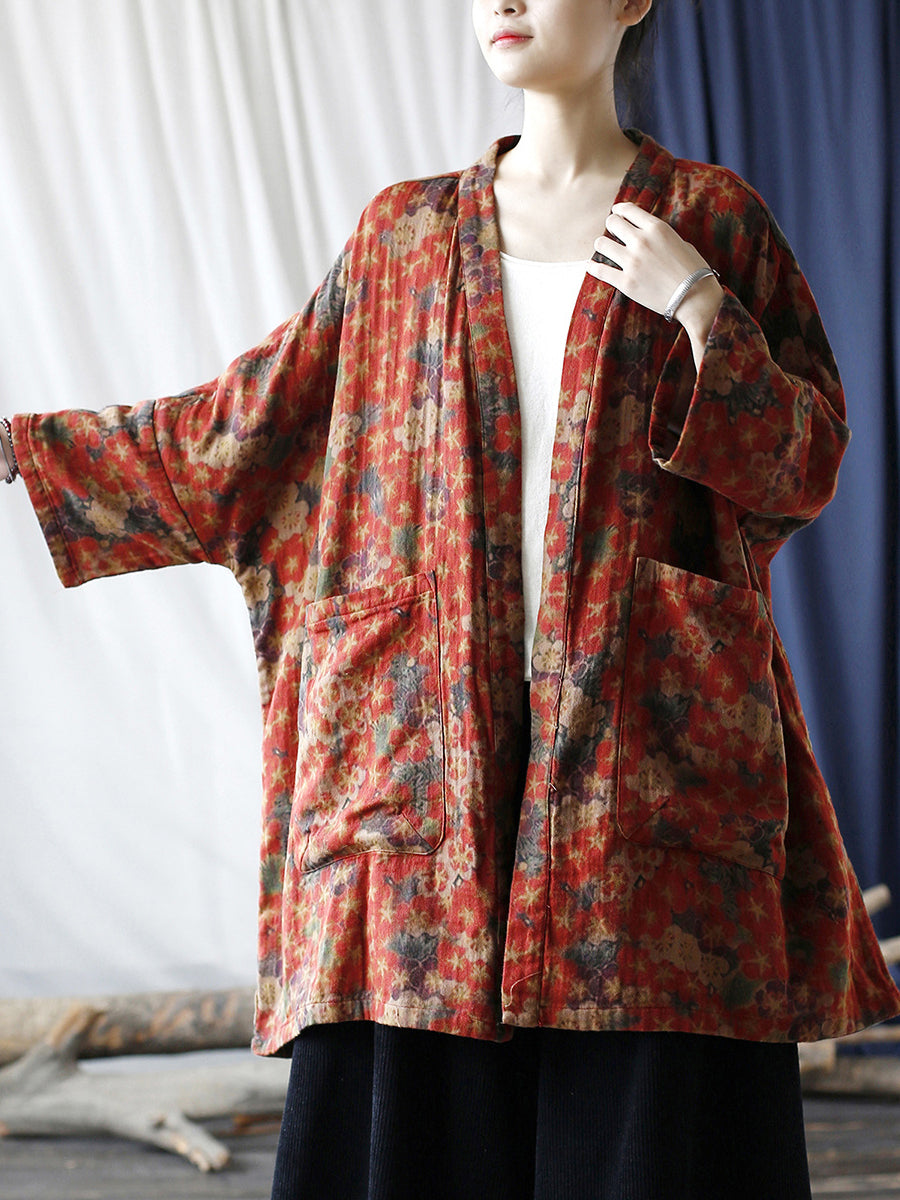 V-neck Pocket Cardigan Coat Rr019