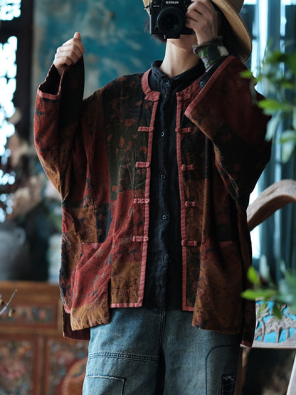 Spring Spliced Button Up Shirt Coat Kl1042
