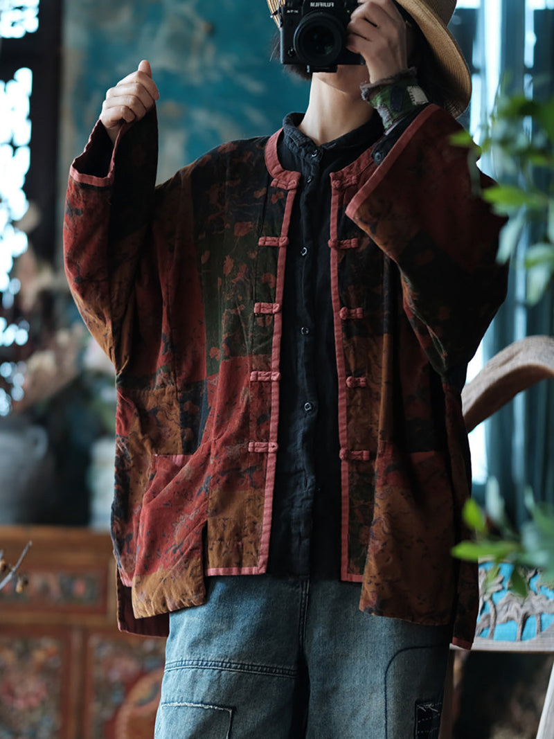 Spring Spliced Button Up Shirt Coat Kl1042