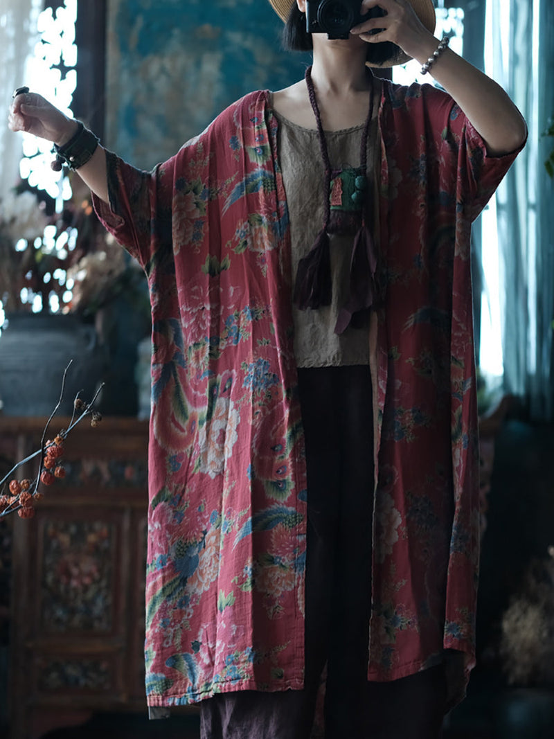 Flower Spring 100%cotton Shirt Coat Kl1013