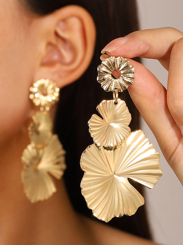 Flower Shape Color Drop Earrings
