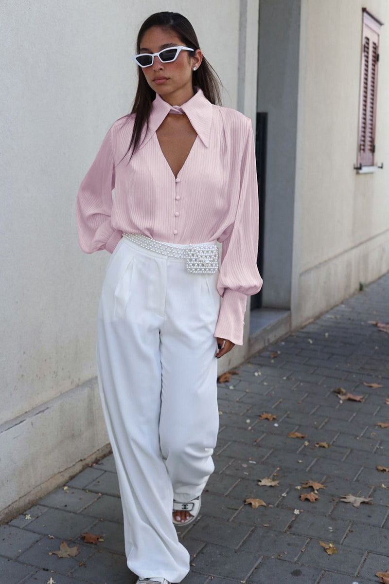 Collared Long Sleeve Blouse