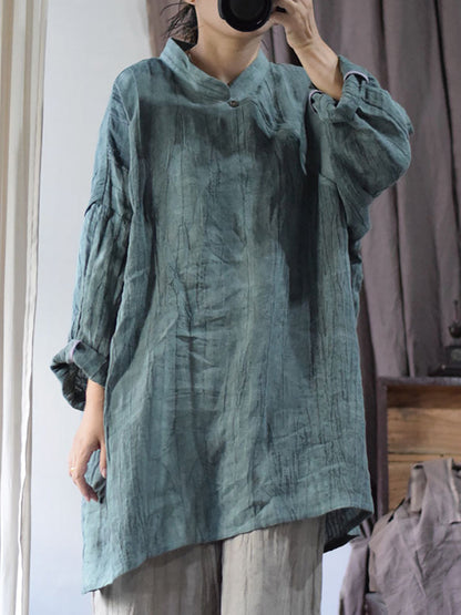 Linen Loose Long Blouse Kl1033