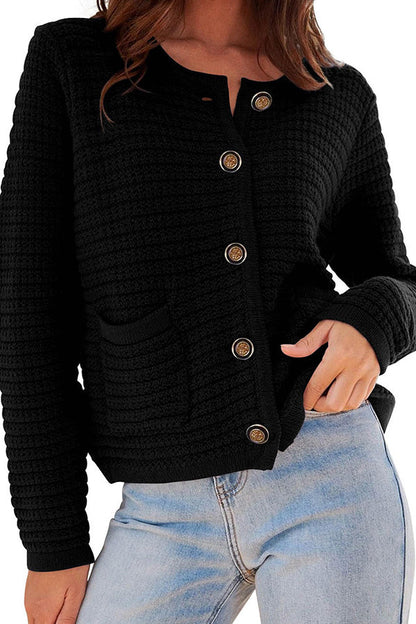 Retro Long-sleeved Round Neck Knitted New Cardigan